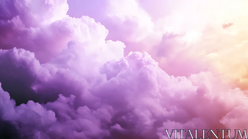 Iridescent violet cloudscape under diffused sunset glow.