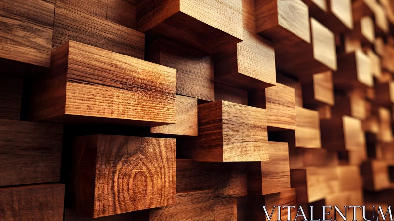 Parametric timber diffuser array with volumetric depth mapping.