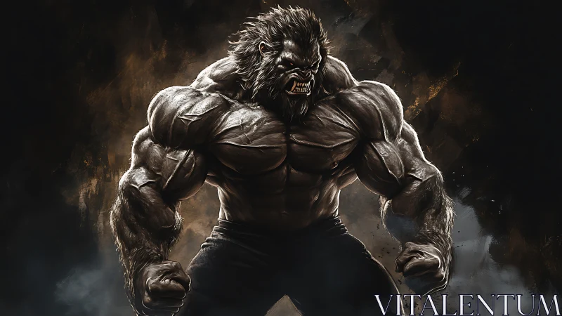 Ferocious werewolf warrior unleashes raw primal power.