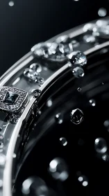 Glimmering silver bracelet with floating crystal sparkles.