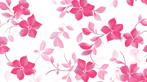 Pink Floral Composition With Gradient Blooms.