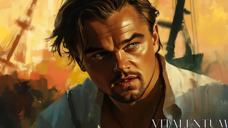 Cinematic male portrait rendered in expressive digital brushwork