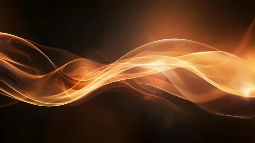 Liquid Gold Waves Dance Across Darkness