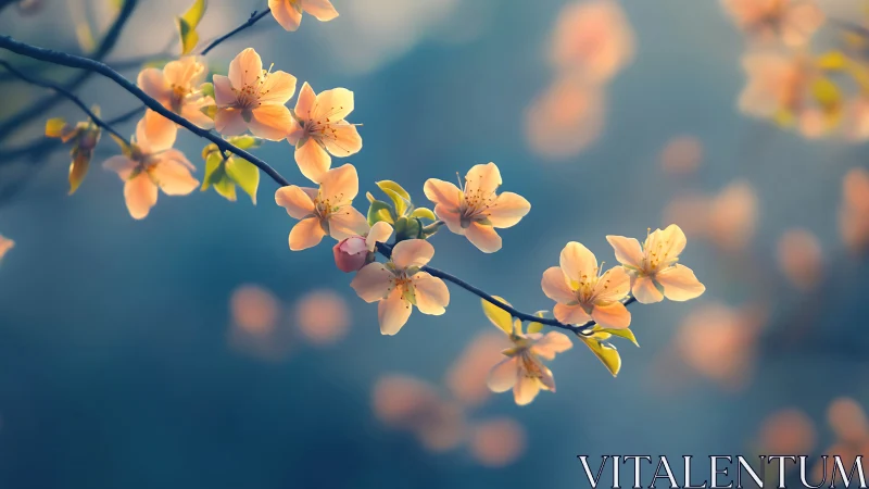 Soft-focus spring blossoms with shallow depth of field bokeh effect