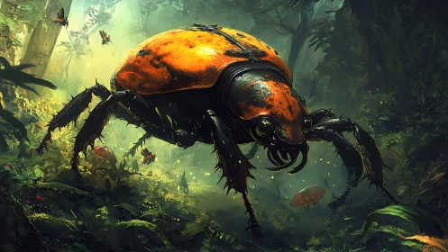 Biomechanical jungle beetle with predatory macro-scale chassis.