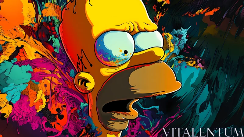 Psychedelic cartoon meltdown in a neon color explosion storm.