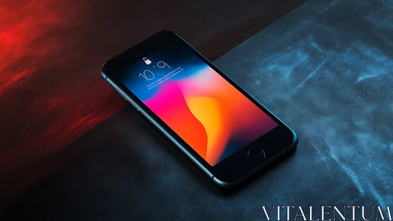 Smartphone display showing gradient wallpaper with time.