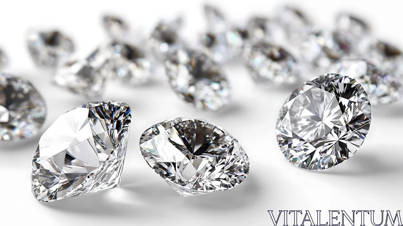 Sparkling round-cut diamonds shine on a pristine surface