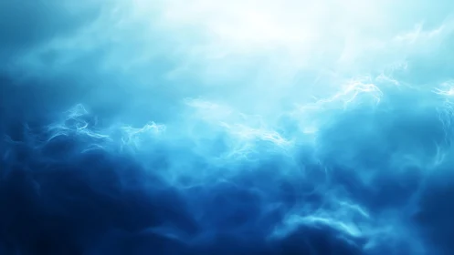 Ethereal Blue Mist Abstract Background with Soft Light Effects.