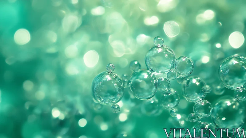 Aqua daydream spheres drift through minty bokeh haze.