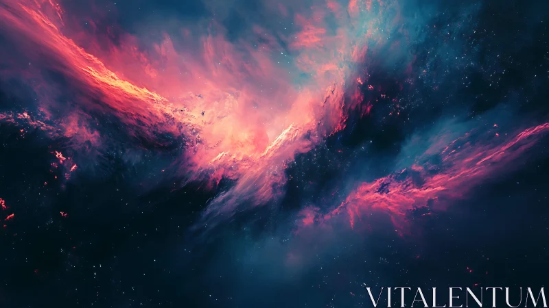 Stellar nebula cloudscape in vivid magenta and cyan light.