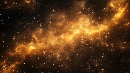 Starlit river of cosmic fire quietly braids through night