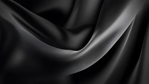 Sculpted black silk folds create sleek abstract drama.