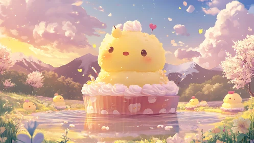 Giant Floofling Dreams: Cupcake Cloud Castle Adventure.