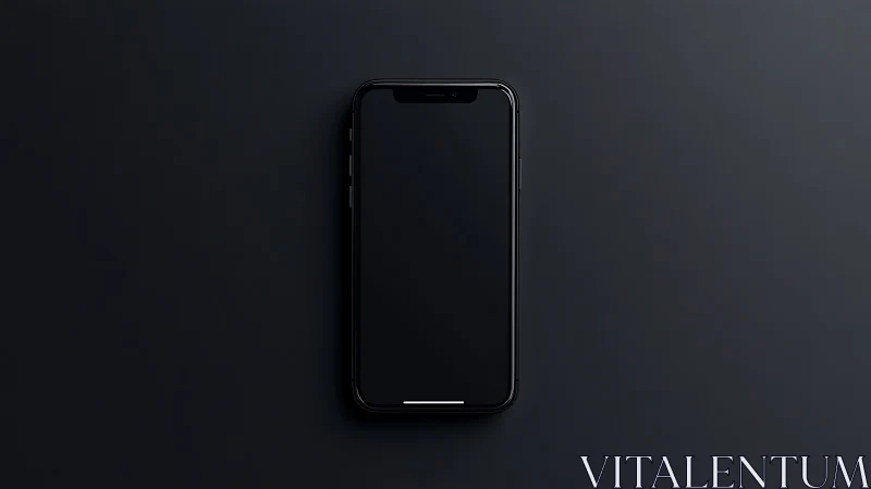 A sleek smartphone glows against obsidian darkness.