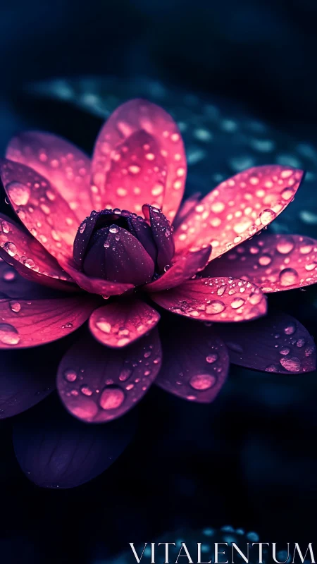 Glowing Lotus in the Night - A Magical Blossom Awaits