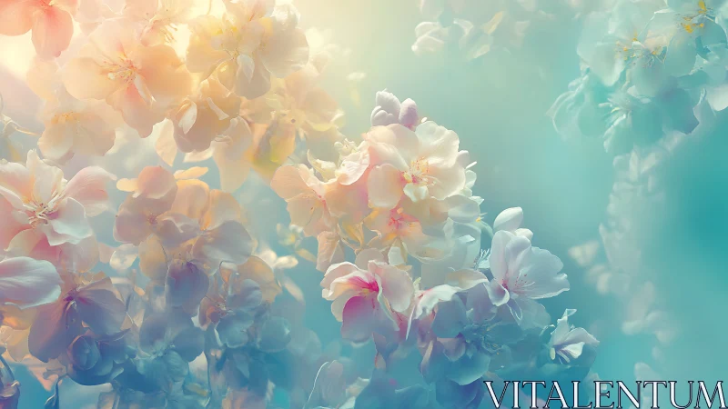 Soft focus floral clusters with pastel color gradients.