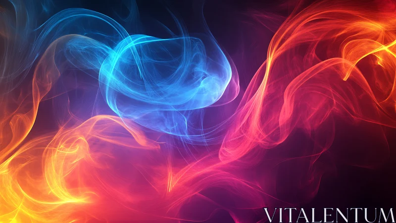 Colored light wisps forming abstract flowing bands of color.