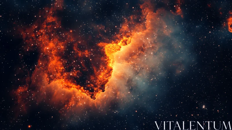 Ionized hydrogen emission nebula with dense starfield core