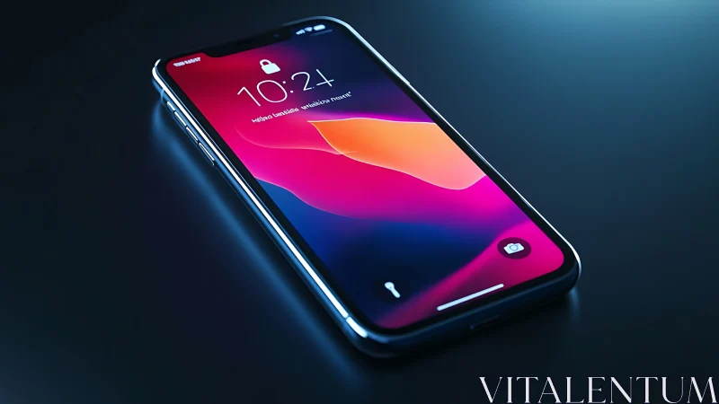 Modern smartphone displays vibrant gradient wallpaper design.