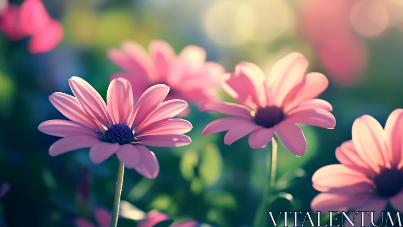 Daisy Dreams: Pink Petals in Soft Afternoon Glow.