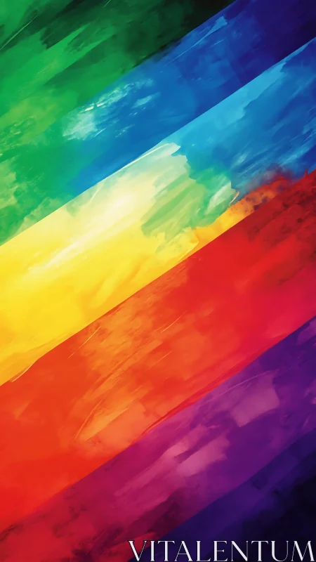 Diagonal chromatic spectrum with dynamic painterly gradients.