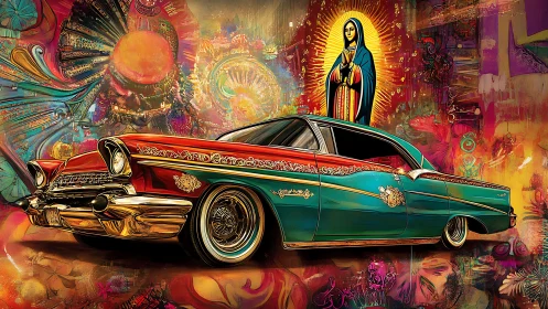 Lowrider legend glows in a burst of sacred street color