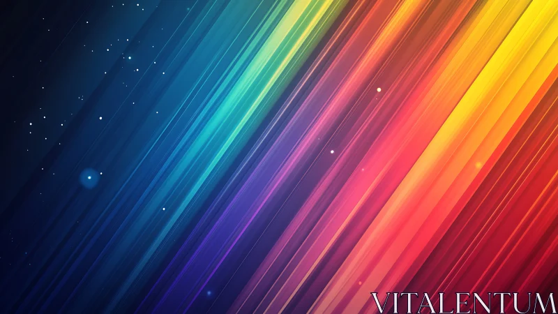 Diagonal spectrum light trails in abstract digital gradient.