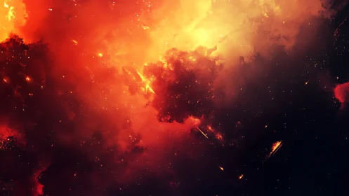 Incandescent Explosion With Radiating Particles and Smoke