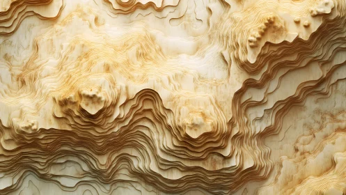 Layered topographic contour landscape in warm tones.