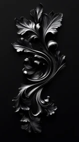 High-contrast metallic acanthus scroll with sculpted micro-grooves