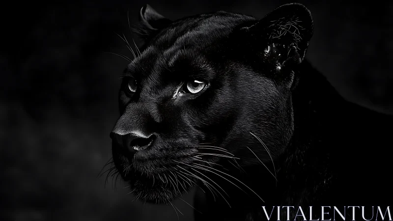 Black Panther Portrait in Darkness