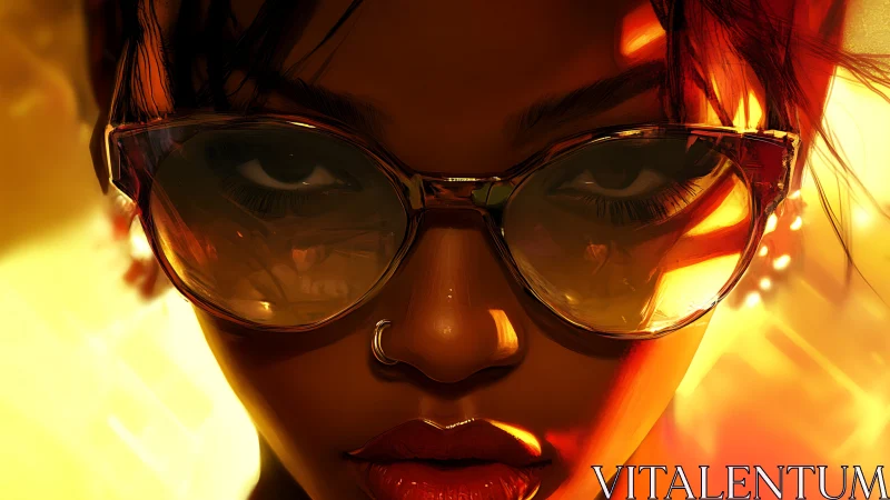 Backlit portrait emphasizes reflective eyewear and specular highlights