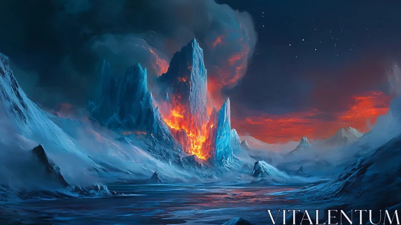 Ice Palace with Volcanic Core Eruption.