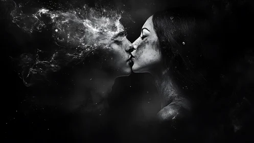 A Moment of Connection: Intimacy Captured in Monochrome.