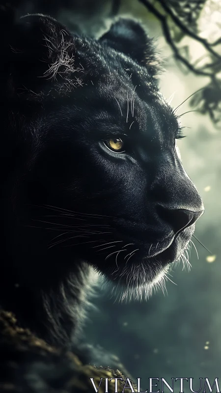 Obsidian Gaze: Where Feline Intensity Meets Golden Wonder