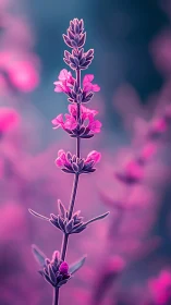 Lavender spire hums softly in neon dusk blur
