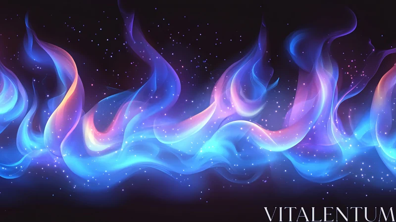 Luminescent wave forms with chromatic gradient flow