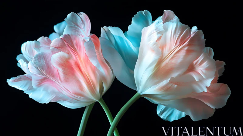 Luminous Petals Dance Against Midnight's Velvet Embrace