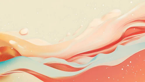 Pastel fluid waves swirl across abstract dreamscape horizon.