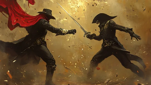 Swashbuckling duelers trade sparks in a storm of motion.