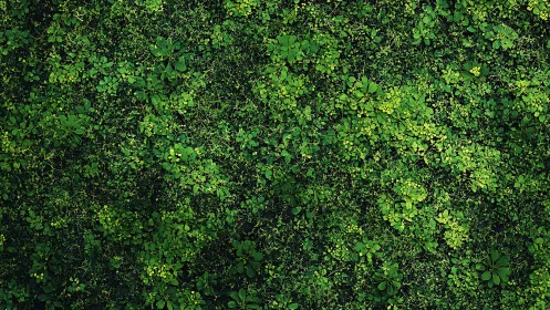 Dense Botanical Canopy: Layered Clover and Foliage Study.
