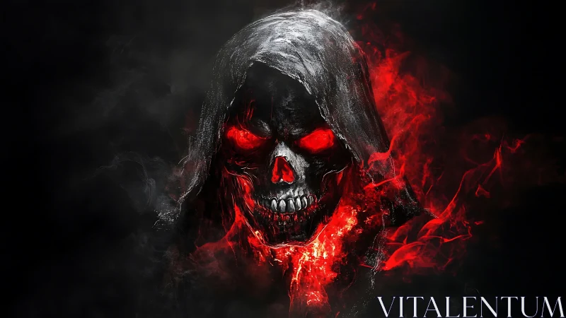 Infernal Reaper grinning from a storm of molten shadows.