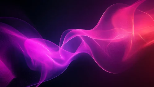 Parametric magenta light waves form translucent flowing ribbons