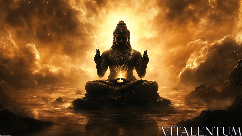 Golden stillness over sacred waters at the edge of dawn.