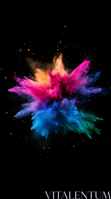 Color dust erupts like a tiny nebula frozen in midair