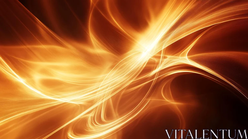 Glowing Abstract Orange Light Swirls in Dynamic Digital Art.