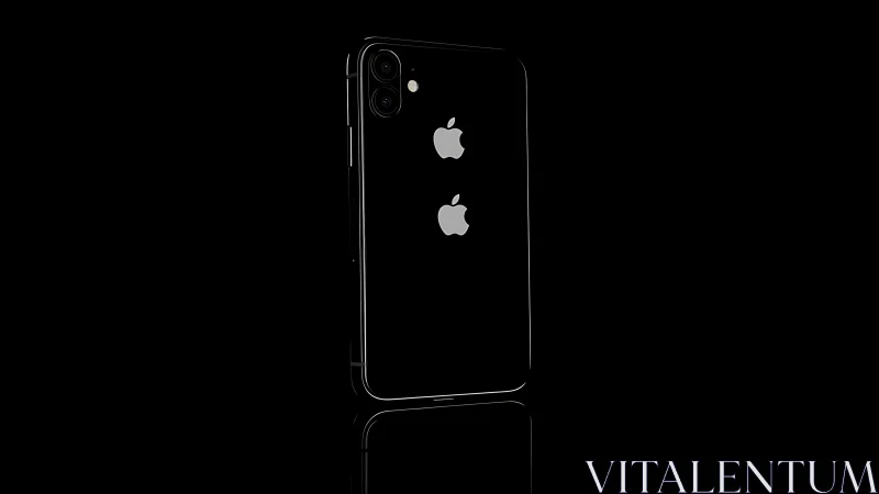 Black smartphone rear view with duplicate Apple logos.