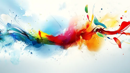 Colorful energy ribbons explode across a bright horizon.