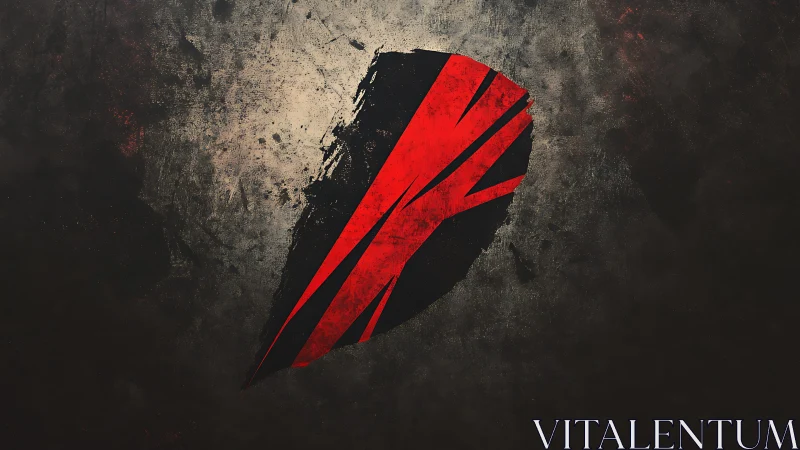 Bold red abstract slash on dark textured grunge background.